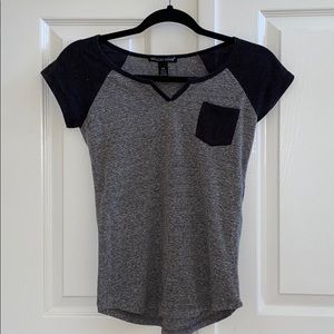 NWOT UO Black and Grey V-neck Pocket Mono T-shirt